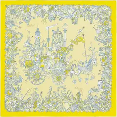 A variation of the Hermès scarf `La folle parade` first edited in 2020 by `Fanjul Claire `