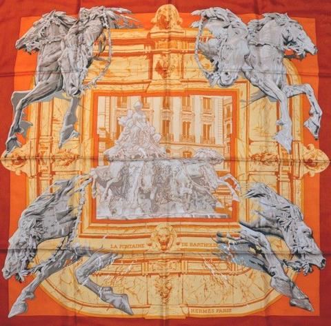 A variation of the Hermès scarf `La fontaine de bartholdi ` first edited in 1995 by `Vladimir Rybaltchenko`