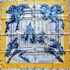 A variation of the Hermès scarf `La fontaine de bartholdi` first edited in 1995 by `Vladimir Rybaltchenko`