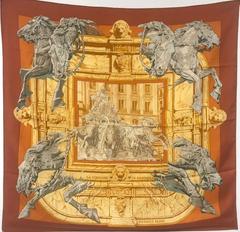 A variation of the Hermès scarf `La fontaine de bartholdi ` first edited in 1995 by `Vladimir Rybaltchenko`