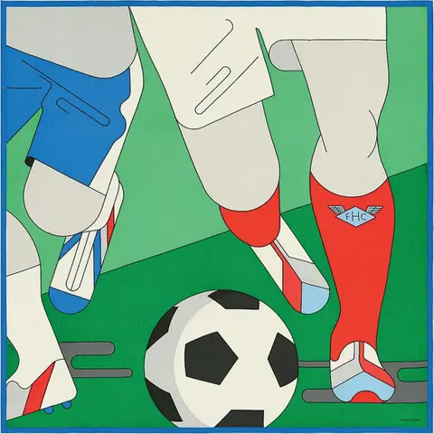 A variation of the Hermès scarf `Football club` first edited in 2020 by `Ramstein Anne-Margot `