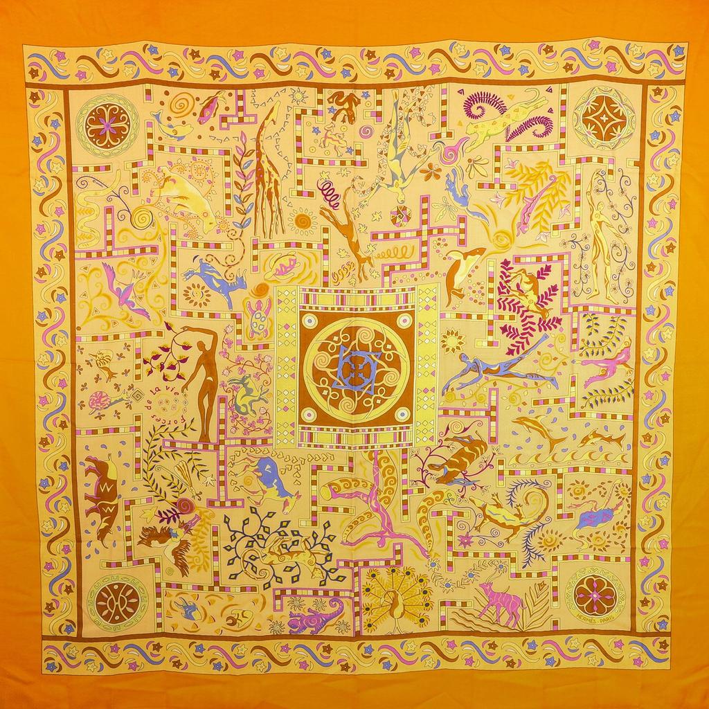 Forces de la vie orange - Hermès Scarf Details | Scarf Sage