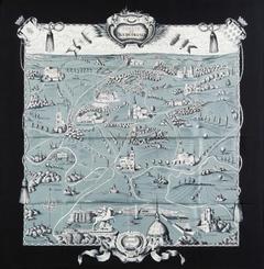 A variation of the Hermès scarf `Forêts en ile-de-france ` first edited in 1954 by `Dessinateur inconnu`