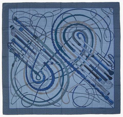 A variation of the Hermès scarf `Fouets et badines ` first edited in 2017 by `Virginie Jamin`