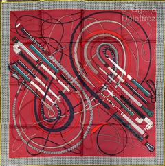A variation of the Hermès scarf `Fouets et badines ` first edited in 2017 by `Virginie Jamin`