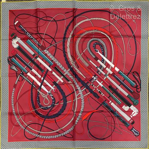 A variation of the Hermès scarf `Fouets et badines ` first edited in 2017 by `Virginie Jamin`