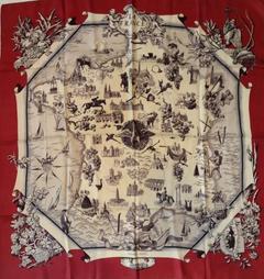 A variation of the Hermès scarf `La france ` first edited in 1959 by `Perrière de la Françoise  `