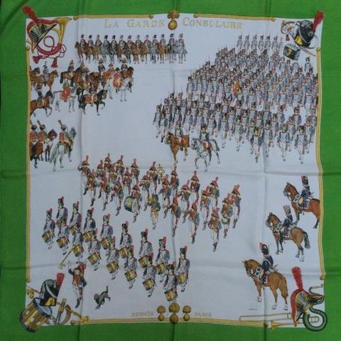 A variation of the Hermès scarf `La garde consulaire ` first edited in 1966 by `Philippe Ledoux`