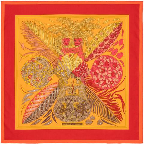A variation of the Hermès scarf `Gardiens des arbres` first edited in 2003 by `Annie Faivre`