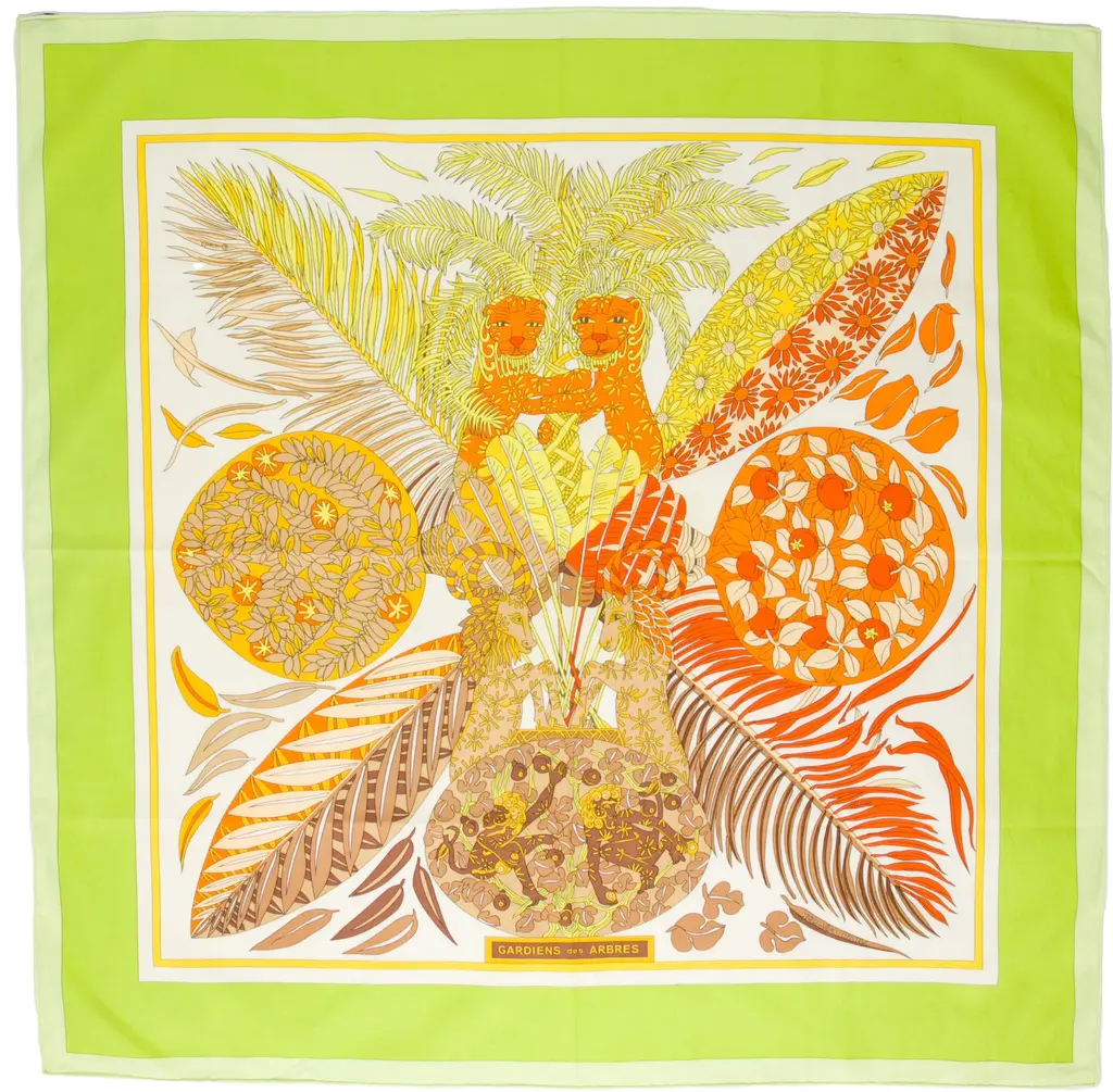 Gardiens des arbres red, yellow, orange, green, white - Hermès