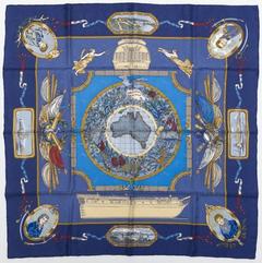 A variation of the Hermès scarf `Le géographe ` first edited in 1992 by `Sandra Laroche`