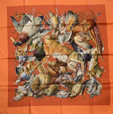 A variation of the Hermès scarf `Gibiers ` first edited in 1966 by `Henri de Linarès`
