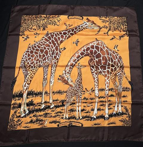 A variation of the Hermès scarf `Les girafes` first edited in 2006 by `Robert Dallet`