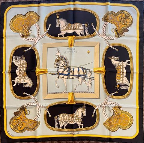 A variation of the Hermès scarf `Grand apparat ` first edited in 1962 by `Jacques Eudel`