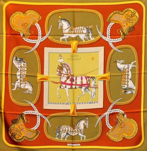 A variation of the Hermès scarf `Grand apparat ` first edited in 1962 by `Jacques Eudel`