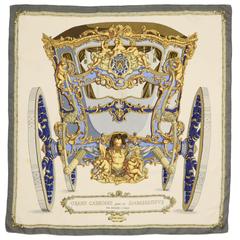 A variation of the Hermès scarf `Grand carrosse pour un ambassadeur` first edited in 1961 by `Lise Coutin`