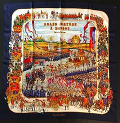 A variation of the Hermès scarf `Grand cortège à moscou ` first edited in 1992 by `Michel Duchene`