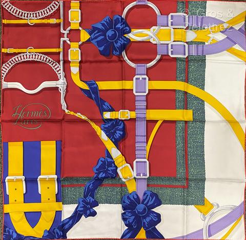 A variation of the Hermès scarf `Grand manège détail ` first edited in 2018 by `Henri d'Origny`