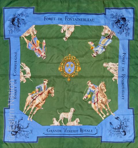 A variation of the Hermès scarf `Grande vénerie royale ` first edited in 1957 by `Charles-Jean Hallo`