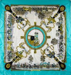 A variation of the Hermès scarf `Grands attelages ` first edited in 1972 by `Philippe Ledoux`