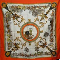 A variation of the Hermès scarf `Grands attelages ` first edited in 1972 by `Philippe Ledoux`