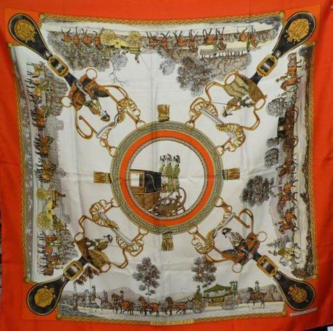 A variation of the Hermès scarf `Grands attelages ` first edited in 1972 by `Philippe Ledoux`