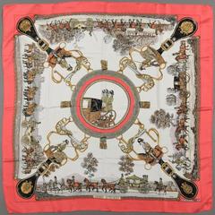 A variation of the Hermès scarf `Grands attelages ` first edited in 1972 by `Philippe Ledoux`