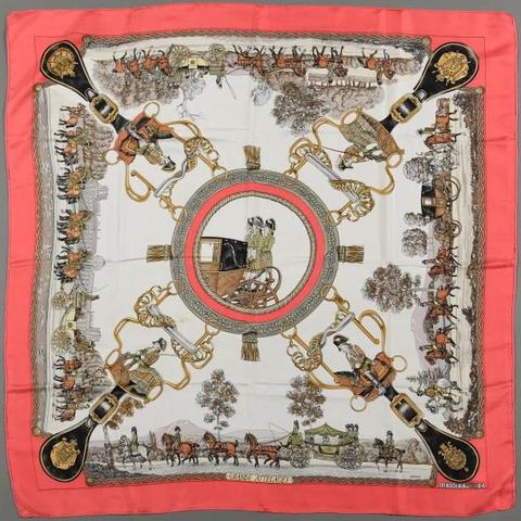 A variation of the Hermès scarf `Grands attelages ` first edited in 1972 by `Philippe Ledoux`