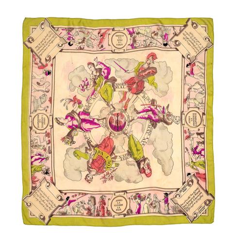 A variation of the Hermès scarf `La guerre et paix ` first edited in 1944 by `Hugo Grygkar`