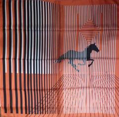 A variation of the Hermès scarf `H au galop` first edited in 2005 by `Bali Barret`