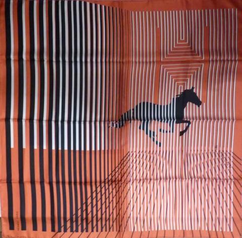 A variation of the Hermès scarf `H au galop` first edited in 2005 by `Bali Barret`