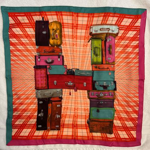 A variation of the Hermès scarf `H en voyage` first edited in 2009 by `Anamorphèe`