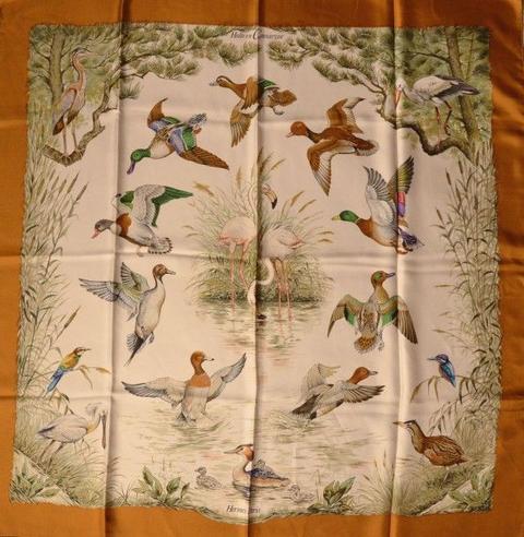 A variation of the Hermès scarf `Halte en camargue ` first edited in 1989 by `Robert Dallet`