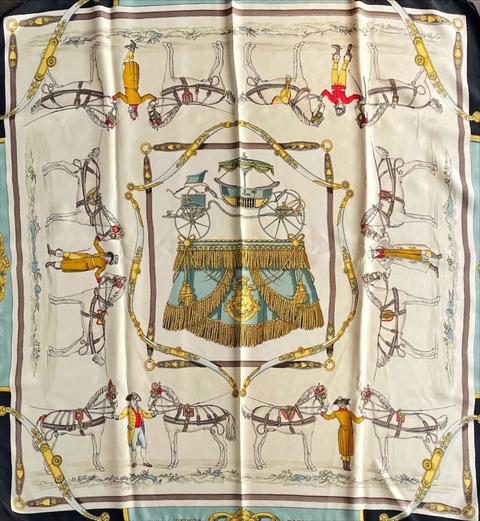 A variation of the Hermès scarf `Harnais à l'anglaise ` first edited in 1954 by `Hugo Grygkar`