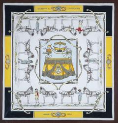 A variation of the Hermès scarf `Harnais à l'anglaise ` first edited in 1954 by `Hugo Grygkar`