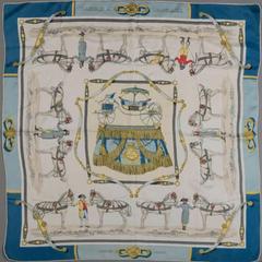 A variation of the Hermès scarf `Harnais à l'anglaise ` first edited in 1954 by `Hugo Grygkar`