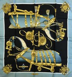 A variation of the Hermès scarf `Harnais de cour ` first edited in 1977 by `Philippe Ledoux`