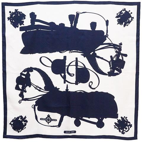A variation of the Hermès scarf `Harnais de cour tatouage` first edited in 2017 by `Philippe Ledoux`