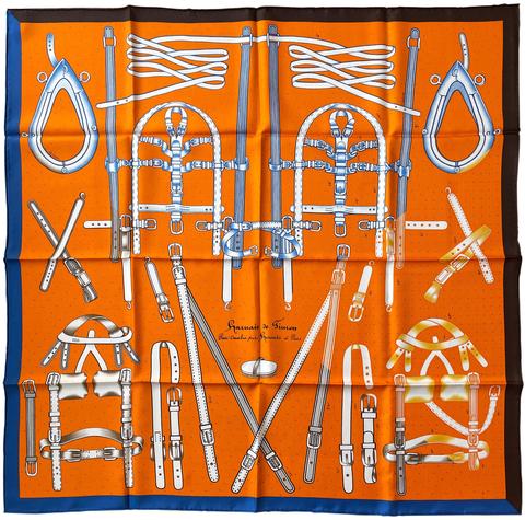 A variation of the Hermès scarf `Harnais de timon` first edited in 2019 by `Florence Manlik`