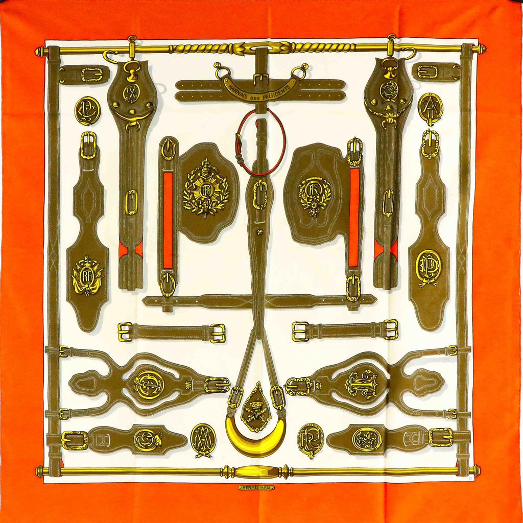 HERMES エルメス ヴィンテージスカーフ カレ90 『Harnais des
