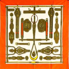 A variation of the Hermès scarf `Harnais des présidents` first edited in 1966 by `Marie-Françoise Héron`