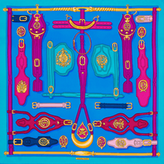 A variation of the Hermès scarf `Harnais des présidents` first edited in 1966 by `Marie-Françoise Héron`