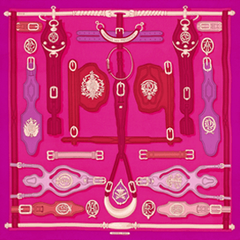 A variation of the Hermès scarf `Harnais des présidents` first edited in 1966 by `Marie-Françoise Héron`