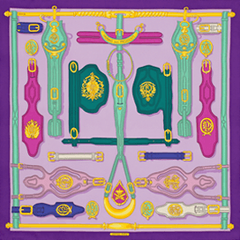 A variation of the Hermès scarf `Harnais des présidents` first edited in 1966 by `Marie-Françoise Héron`