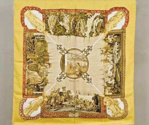 A variation of the Hermès scarf `Haute lice ` first edited in 1969 by `Philippe Ledoux`