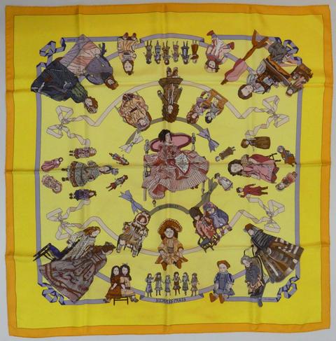 A variation of the Hermès scarf `Hello dolly ` first edited in 1990 by `Loïc Dubigeon`