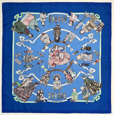 A variation of the Hermès scarf `Hello dolly` first edited in 1990 by `Loïc Dubigeon`