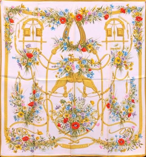 A variation of the Hermès scarf `Herbes folles ` first edited in 1963 by `Lise Coutin`