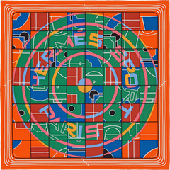 A variation of the Hermès scarf `Hermès sport` first edited in 2013 by `Anamorphèe`