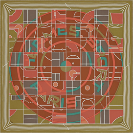 A variation of the Hermès scarf `Hermès sport` first edited in 2013 by `Anamorphèe`